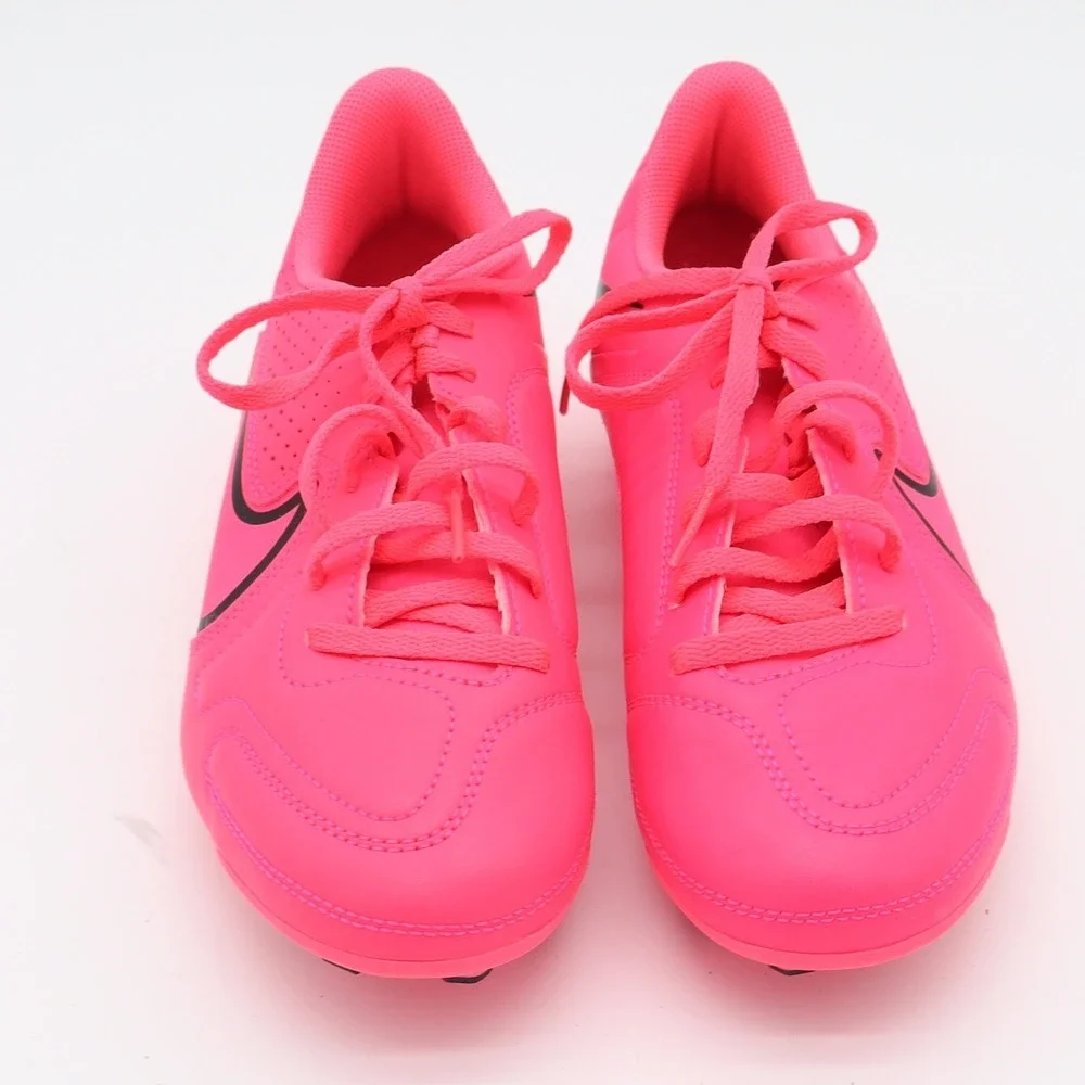 Nike Soccer Cleats Youth 5.5 Tiempo Pink Black Athletic Firm Ground Excellent